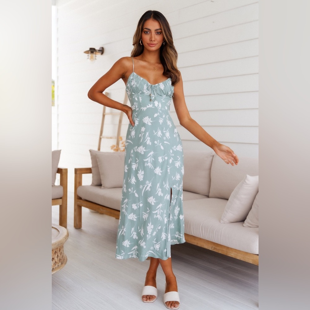 Hello Molly Sprinkle Love Midi Dress Sage